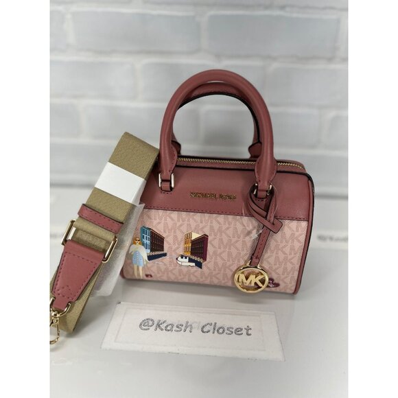MICHAEL KORS JET SET GIRLS MEDIUM DUFFLE SHOULDER CROSSBODY  Michael Kors duffle crossbody bag XS jetset girls travel handbag DK powder blush